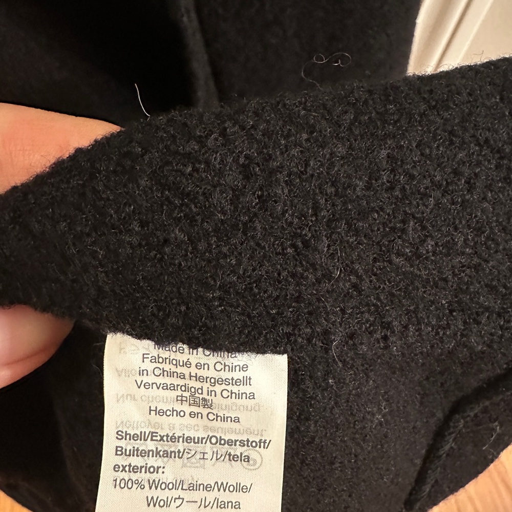 J. Crew Women's Double-Breasted Black Wool Coat - Picture 4 of 4